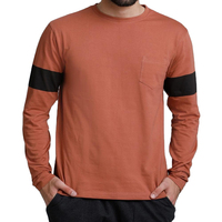 Camiseta de Manga Larga Lisa para Hombre, Diseño Sencillo, Venta al por Mayor, Ropa Masculina de Alta Calidad, Cuello Redondo