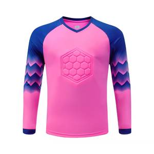 Custom Soccer Goalkeeper Kit Long Sleeve V-<b>neck</b> Moisture-Wicking Breathable Jersey Set <b>Padded</b> Polyester Elastic Waist Unisex - Product Image 2