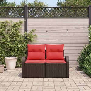 Canapé de jardin en polyrotin marron 124 x 62 x 85 cm - Product Image 3