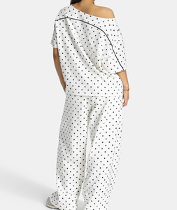 Pantalon de jogging décontracté à rayures pour femme, coupe ample et jambe large, en tissu de haute qualité, fabricant de vêtements OEM - Product Image 3