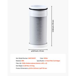 Cartuccia Filtro Acqua a 5 Strati ad Alta Efficienza 317 Gal Lifespan 3 Mesi - Confezione da 3 - Ricambio Filtro Rubinetto Certificato NSF PP - Product Image 4