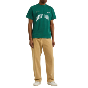 T-shirt en coton vert pour homme Saint Louis, manches courtes, col rond, imprimé lettres, coupe classique - Product Image 3