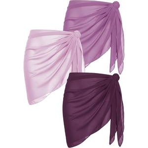 Lot de 3 paréos de plage pour femme, jupes courtes transparentes pour maillot de bain, couvre-maillots de bain pour la plage - Product Image 2