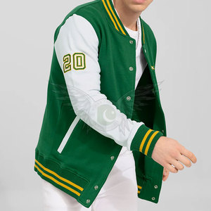 Men's Varsity Jacket Classic Baseball Style Wool Blend Letterman Jacket with Ribbed Cuffs Custom <b>Logo</b> Men Varsity Jacket - Product Image 1