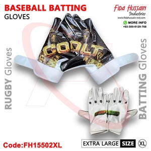 Gants de frappeur de baseball en cuir synthétique avec dos imprimé par sublimation guantes de bateo de beisbol - Product Image 5