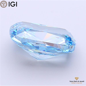 4.00 Carat CVD Lab Grown Diamond <b>Cushion</b> Shape with IGI Certificate Fancy Vivid Blue Color VVS2 Clarity for Party Wear Jewelry - Product Image 5