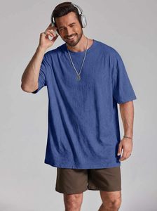 Camiseta de Manga Corta para Hombre, Corte Holgado, Transpirable, Ecológica, Lavado Ácido, Cuello Redondo, Algodón, Estilo Urbano - Product Image 3