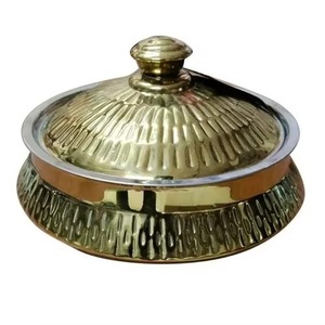 Casserole ronde dorée avec couvercle, poignée en acier inoxydable, finition polie, durable, lavage à la main uniquement, usage général pour gaz et induction - Product Image 3