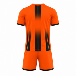 Conjunto de Camiseta y Pantalones Cortos de Fútbol Naranja para Hombre WARPRO, Sublimados, con Franjas, que Absorben la Humedad, Ajuste Atlético, para Todas las Temporadas - Product Image 4