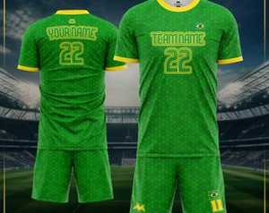 ชุดยูนิฟอร์มฟุตบอลแบบกำหนดเอง เสื้อและกางเกงขาสั้นระบายอากาศ แห้งเร็ว ชุดทีมมืออาชีพ คุณภาพสูง ผลิตจากโรงงานชุดกีฬา - Product Image 3