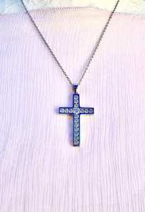 Colgante de Cruz de Moissanita Redonda con Corte Brillante, Plata de Ley 925, Engaste de Canal Religioso, Joyería Fina, Amuleto, Regalo - Product Image 2