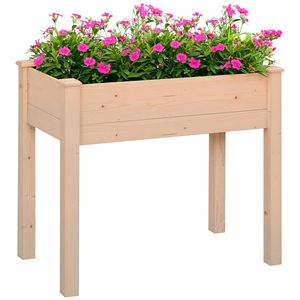 Fioriera Rialzata in Legno con Gambe 86x46x76 cm, Vaso Auto-Drenante per Ortaggi ed Erbe Aromatiche - Product Image 1