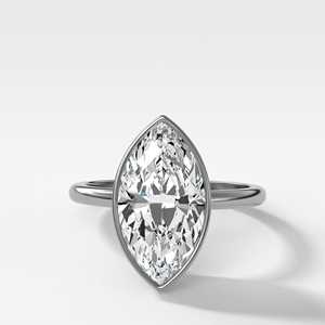 Anillo de Compromiso Personalizado con Diamante Cultivado en Laboratorio de 3 Quilates, Corte Marquesa, Engaste en Bisel, Oro Sólido de 14K/18K, Solitario, Venta al Por Mayor, Fábrica de Joyería B2B - Product Image 3