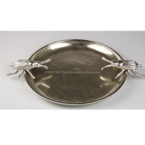 Vente en gros Plateau décoratif en aluminium personnalisé de haute qualité de luxe Plateau décoratif en aluminium de gros en métal fini nickel - Product Image 6