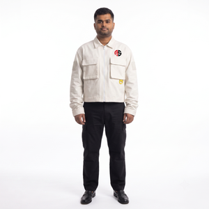 Veste de chasse courte en toile cirée pour homme, 450 GSM, coupe ample, manteau utilitaire, logo personnalisé, streetwear - Product Image 1