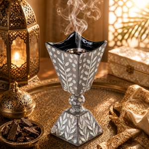 Decorative Arabic MOP Inlay Incense Burner Handmade Bakhoor Holder Oud Charcoal Censer Ramadan Eid Gift Tabletop <b>Home</b> Decoration - Product Image 5