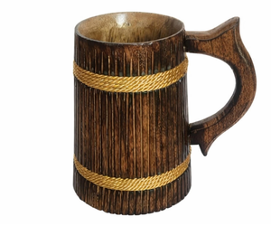 Rustic Handmade Wooden Viking Beer <b>Mug</b> Morden Luxury Style Drinking Tankard CE/EU Certified Microwave Safe FAIZA CRAFT FC-7871 - Product Image 3