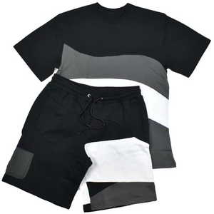 Ensemble T-shirt et short pour homme – Tenue décontractée d'été à manches courtes et pantalon fin, respirant, pour la course à pied – Tendance - Product Image 1