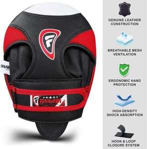 Gants de boxe d'arts martiaux rapides Farabi en cuir véritable avec sangle auto-agrippante personnalisable de qualité supérieure pour la MMA – Vente en gros - Product Image 2