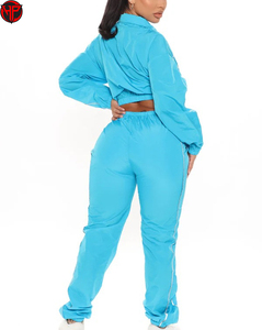 Ensemble jogging coupe-vent 2 pièces Hexaplus Industries pour femme, bleu, polyester/nylon, vêtements de sport d'été, séchage rapide, respirant, grande taille - Product Image 6