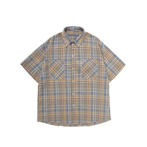 Camisas a Cuadros Casuales para Hombre, Estilo Urbano, Manga Corta, Holgadas, con Botones, Ecológicas, de Secado Rápido, Poliéster/Algodón, Antiarrugas - Product Image 1