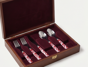 Cuchillo de Cerámica Clásico Rojo y Blanco con Mango de Acero Inoxidable, Apto para Lavavajillas, Cubertería para Decoración de Mesa de Boda - Product Image 6