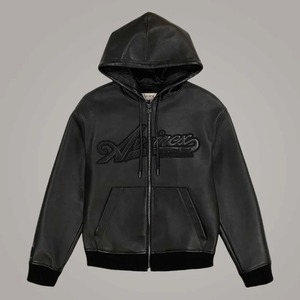 เสื้อแจ็คเก็ตหนังสีดำ Avirex สำหรับผู้ชาย - Product Image 1