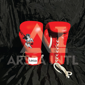 Custom Logo <b>Boxing</b> Gloves & Headguard <b>Set</b> Red Leather Laced Pro Punching Gear for Adults <b>Boxing</b> Training Equipment - Product Image 2