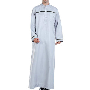 Thobe musulman pour hommes à manches longues, vêtements islamiques, kaftan saoudien pour hommes, vente en ligne - Product Image 1