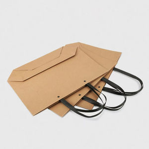 Custom <b>Biodegradable</b> Kraft <b>Paper</b> Gift Bags with Flat Handles and Flexographic Printing-Wholesale - Product Image 3