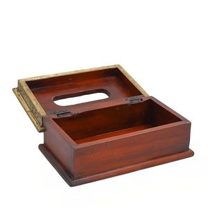 Modern Luxury Classic Wood Metal <b>Tissue</b> Box Handmade Carved Napkin Holder Decorative Tabletop for Living Office Home <b>Wedding</b> - Product Image 2