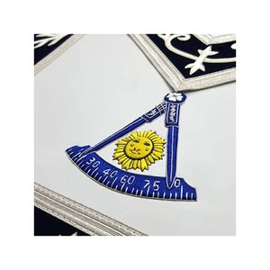 Tablier de Maître Ancien de Loge Bleue en Soie Brodé sur Mesure selon la Demande de l'Acheteur - Product Image 2