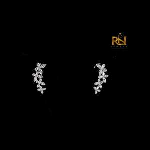 Marquise Lab Grown <b>Diamond</b> Floral Drop <b>Earrings</b> Cascading <b>Dangle</b> <b>Earrings</b> 9K 14K 18K Solid Gold Fine Jewelry - Product Image 1