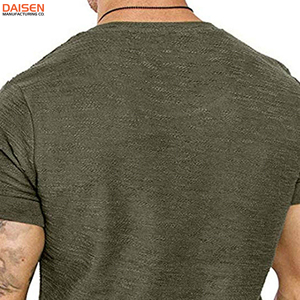 Camiseta de hombre con logo personalizado, corte ajustado, color liso, manga corta, informal, transpirable, de algodón, venta al por mayor, OEM, ODM, ropa. - Product Image 5