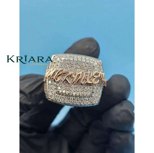 Bague pour homme en argent 925 plaqué or rose 18 carats avec diamants de laboratoire, style hip-hop glacé, pour usage quotidien - Product Image 4