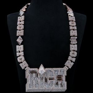 Colgante con Letra Inicial Personalizada de Moissanita Chapada en Oro Certificada por GRA, Estilo Hip Hop, con Diamantes Baguette, Joyería Fina para Hombre - Product Image 1