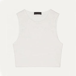 Débardeurs pour femmes en polyester/coton, écologiques, à séchage rapide, respirants, à motif uni, décontractés, personnalisables, pour l'été, en gros - Product Image 6