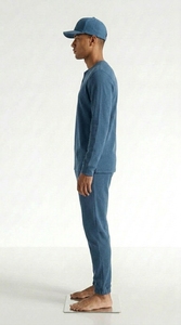 Ensemble de survêtement thermique en tricot gaufré pour homme, personnalisé, en coton et polyester, haut à manches longues et pantalon de jogging, ensemble de vêtements de sport - Product Image 3