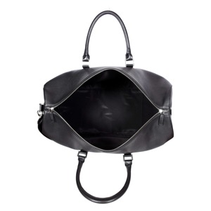 Premium Luxury Black Genuine <b>Leather</b> Casual <b>Duffle</b> <b>Bag</b> <b>Men</b> Large Capacity Weekend Travel Gym Sports Water Resistant Polyester - Product Image 2