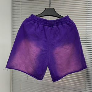 Shorts Kivotech unis, couleur unie, délavés à l'acide, ajustables, nouvelle collection, design personnalisé - Product Image 2