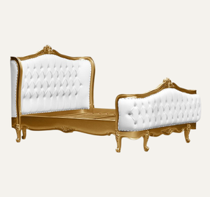 Luxury European Classic Upholstered Bed Solid Mahogany Wood Frame Hand Carved Assembled <b>Bedroom</b> <b>Furniture</b> - Product Image 2