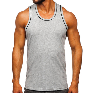 Débardeur sans manches en coton tricoté avec logo personnalisé pour homme, gilet de gym pour musculation, fitness, décontracté, broderie unie et simple - Product Image 3