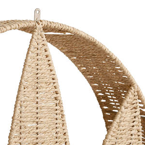 Wholesale seagrass <b>wall</b> <b>shelf</b> kid custom woven round flower <b>floating</b> <b>shelf</b> nursery room storage rack wicker <b>wall</b> decorations - Product Image 3