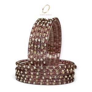 Fashion Jewelry Kashmiri Purple Wine Raindrop Glass Bangles Crystal Zircon Stones for Women Wedding <b>Wardrobe</b> Collection - Product Image 3