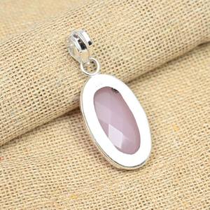 Joyería de Calcedonia Rosa, Plata de Ley 925, Hermoso Colgante Hecho a Mano, Último Diseño, Regalo de Boda - Product Image 2