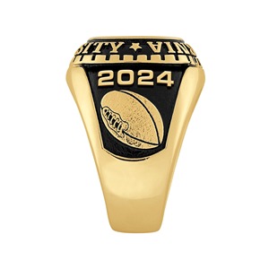 Bague de graduation personnalisée pour hommes, plaquée or jaune, pour cérémonie de lycée ou université, bague d'étudiant personnalisée - Product Image 2