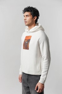 Sudadera con Capucha para Hombre, Blanca, de Algodón French Terry, con Bolsillo Frontal, Estampado de Dibujos Animados, Estilo Casual para Otoño, Corte Regular, con Función Térmica, 370g - Product Image 4