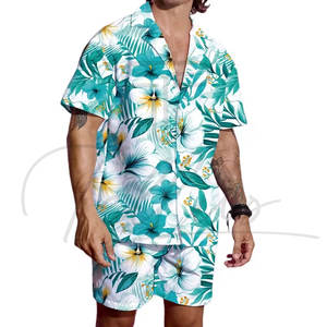 Vêtements de plage tendance pour hommes en gros, ensemble chemise et short 2 pièces personnalisé pour hommes, ensemble de bain assorti pour hommes - Product Image 1