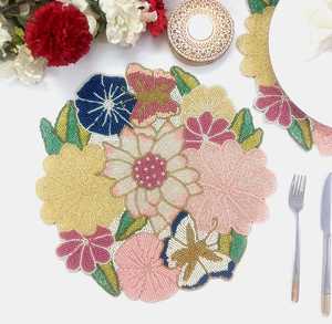 Decorative <b>Beaded</b> <b>Placemats</b> Handmade Intricate Embroidery Dining Table Mats for Luxury Home Hotel Restaurant and Party Use - Product Image 4