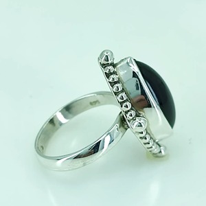 Black Onyx <b>Ring</b> 925 Sterling <b>Silver</b> Handmade Boho <b>Statement</b> Promise <b>Ring</b> for Women Natural Black Onyx Marquise July Birthstone - Product Image 2